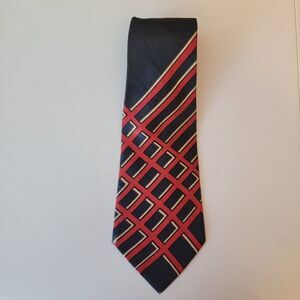 Pearl Vintage Blue Red 100% Silk Made in China Necktie